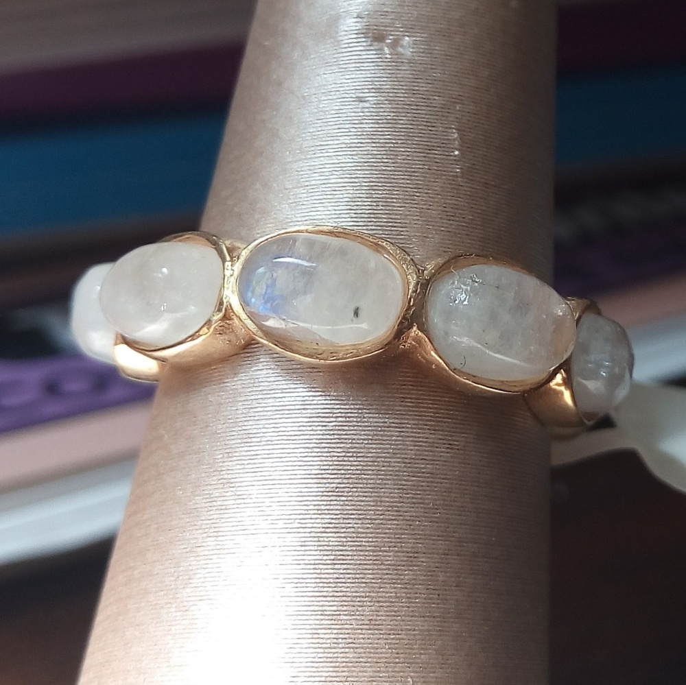 Silver Moonstone Eternity Band - Picture 5 of 6